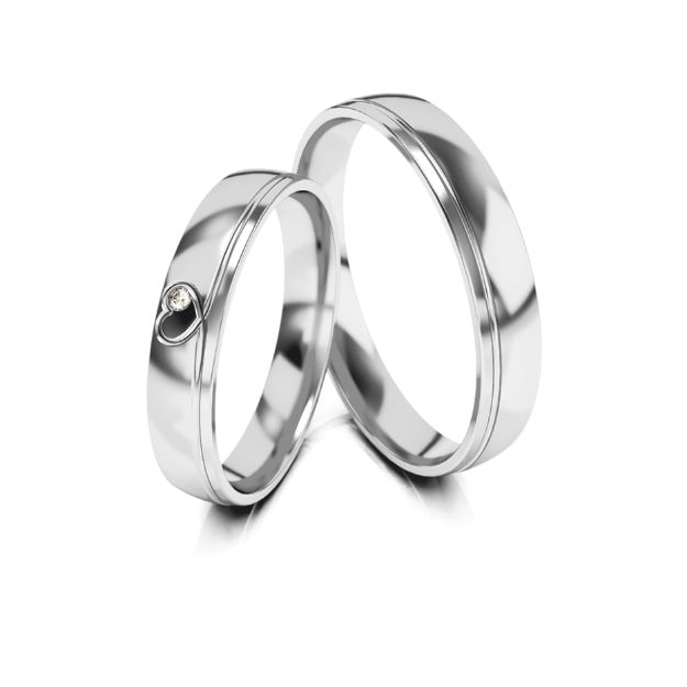 Bild von Trauringe "Romantisch"_326 Weißgold